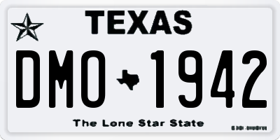 TX license plate DMO1942