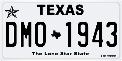 TX license plate DMO1943