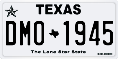 TX license plate DMO1945