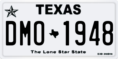 TX license plate DMO1948