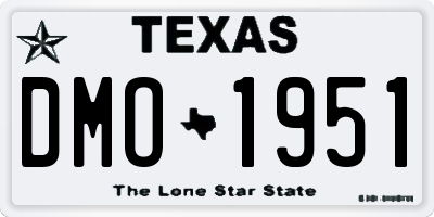 TX license plate DMO1951