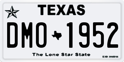 TX license plate DMO1952