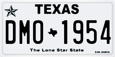 TX license plate DMO1954