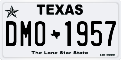 TX license plate DMO1957