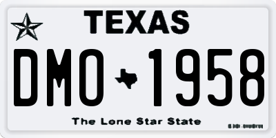 TX license plate DMO1958