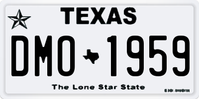 TX license plate DMO1959