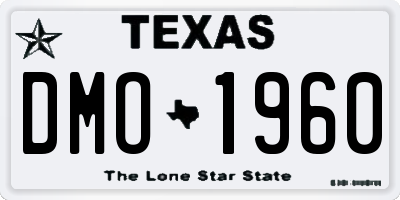 TX license plate DMO1960