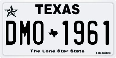 TX license plate DMO1961