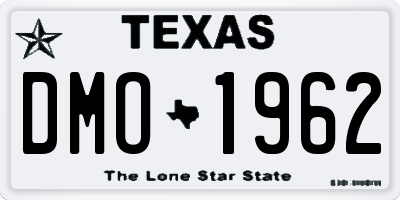 TX license plate DMO1962