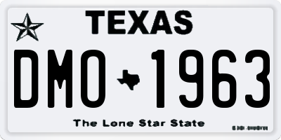 TX license plate DMO1963
