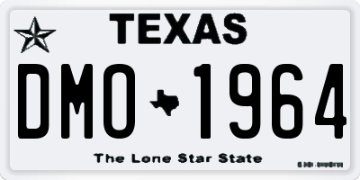 TX license plate DMO1964