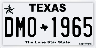 TX license plate DMO1965