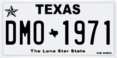 TX license plate DMO1971