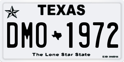 TX license plate DMO1972