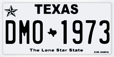 TX license plate DMO1973