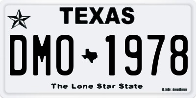 TX license plate DMO1978