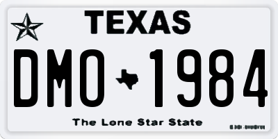 TX license plate DMO1984