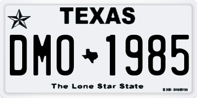 TX license plate DMO1985
