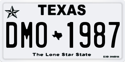 TX license plate DMO1987