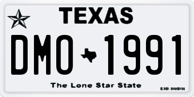 TX license plate DMO1991