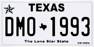 TX license plate DMO1993