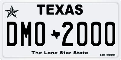 TX license plate DMO2000