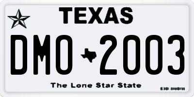 TX license plate DMO2003
