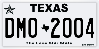 TX license plate DMO2004