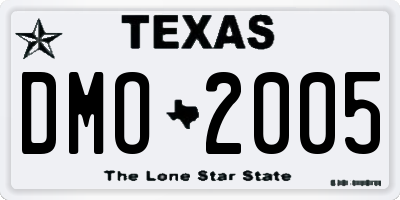 TX license plate DMO2005