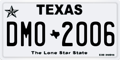 TX license plate DMO2006