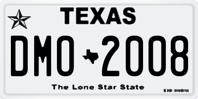 TX license plate DMO2008