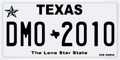 TX license plate DMO2010