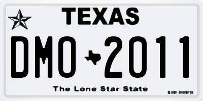 TX license plate DMO2011