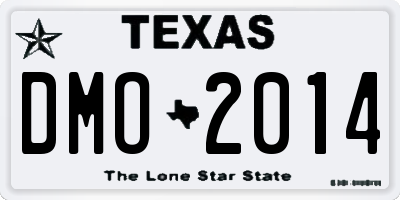 TX license plate DMO2014