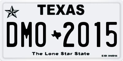 TX license plate DMO2015