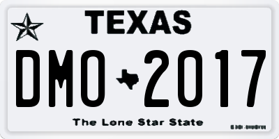 TX license plate DMO2017