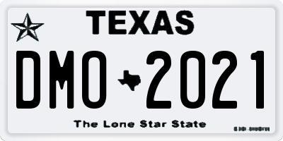 TX license plate DMO2021