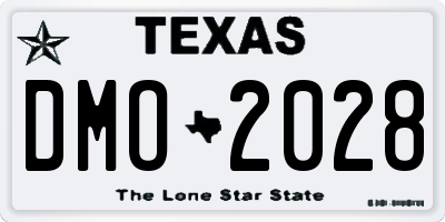 TX license plate DMO2028