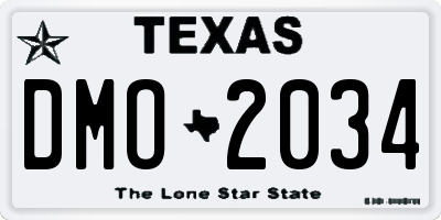 TX license plate DMO2034