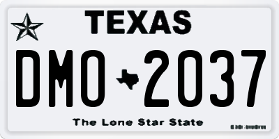 TX license plate DMO2037