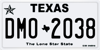 TX license plate DMO2038