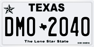 TX license plate DMO2040
