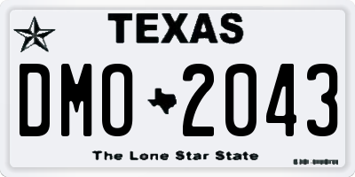 TX license plate DMO2043