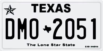 TX license plate DMO2051