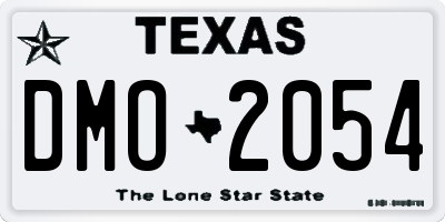 TX license plate DMO2054
