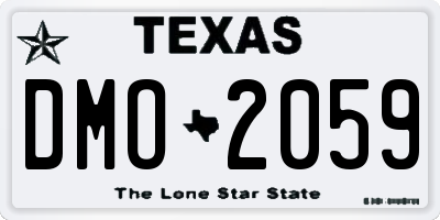 TX license plate DMO2059