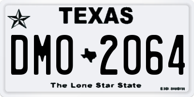 TX license plate DMO2064