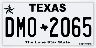 TX license plate DMO2065