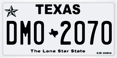 TX license plate DMO2070