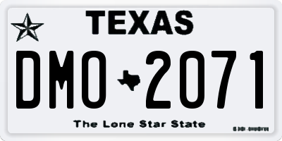 TX license plate DMO2071